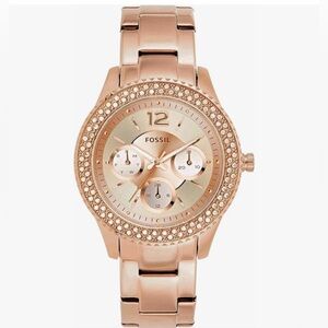 Fossil women’s Stella Quartz- stainless steel chronograph watch. Color:Rose Gold